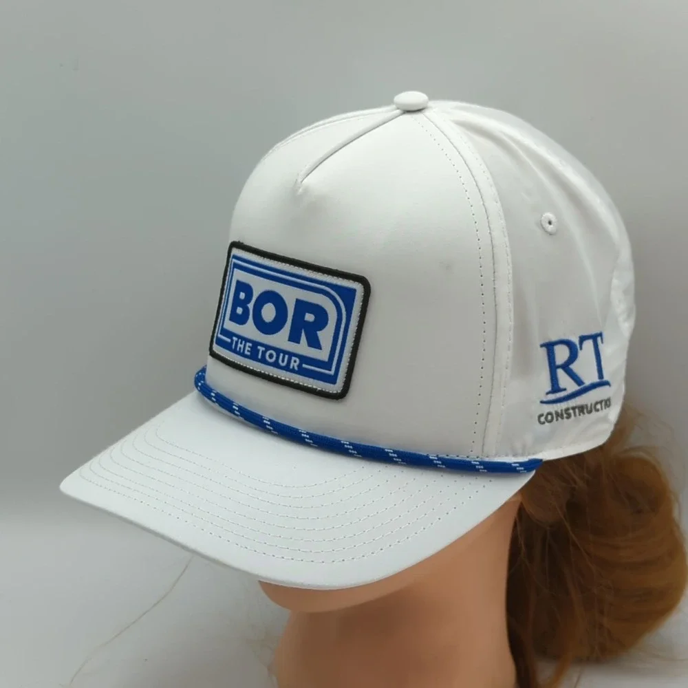 BOR The Tour RT Construction Hat Cap White Rope Snapback Pukka Adjustable